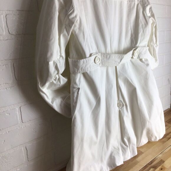 Lightweight Trench Coat DC Casual White Trench Coat Spring Jacket Medium - Picture 4 of 11